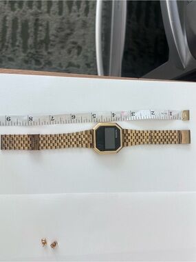 Nixon Gold-Tone Digital Octagon Bracelet Watch